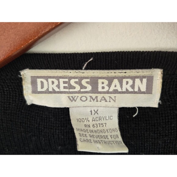 Dress Barn Sweater Womens 1X Plus Black Cardigan Whimsigoth Witchy Goth Fairy - Picture 5 of 8